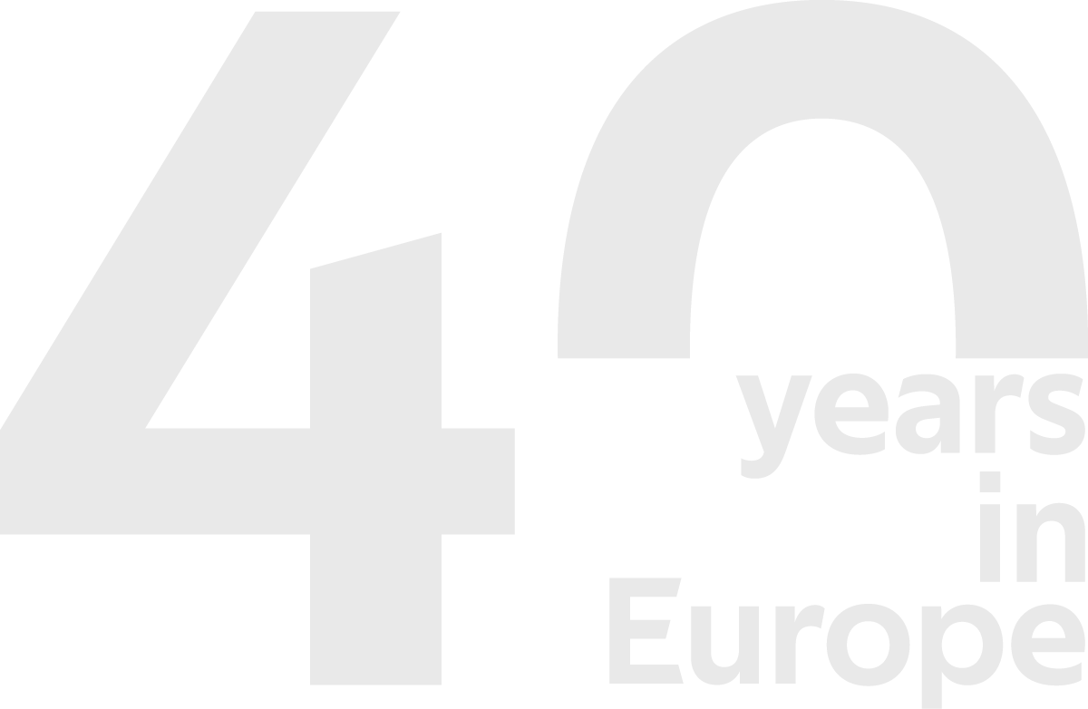 Image of a number: 40 years in Europe, year of TAKENAKA in Europe