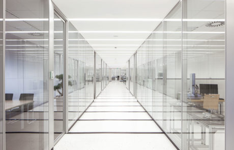 Interior of Shimadzu factory building in Germany, built by TAKENAKA