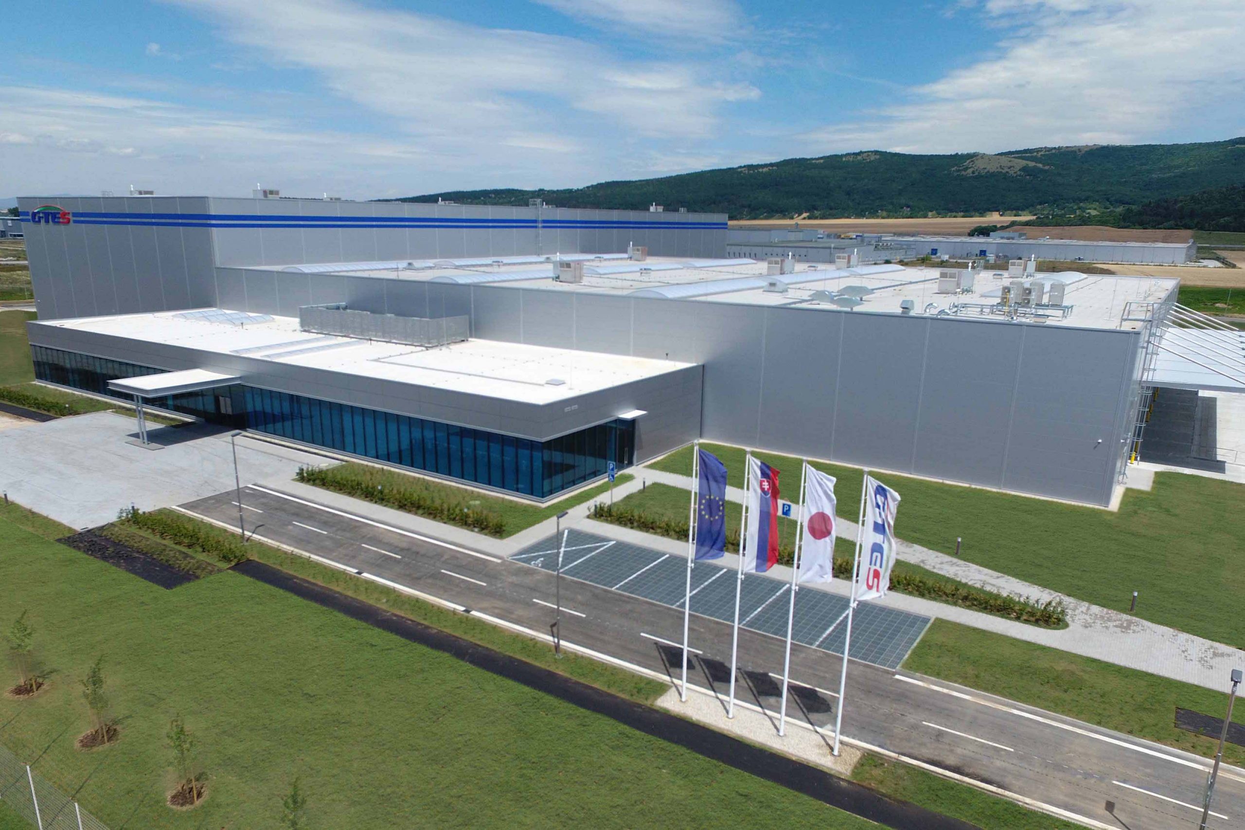 Bird´s eye view on G-TES Slovakia New Factory, completed by Takenaka 2019