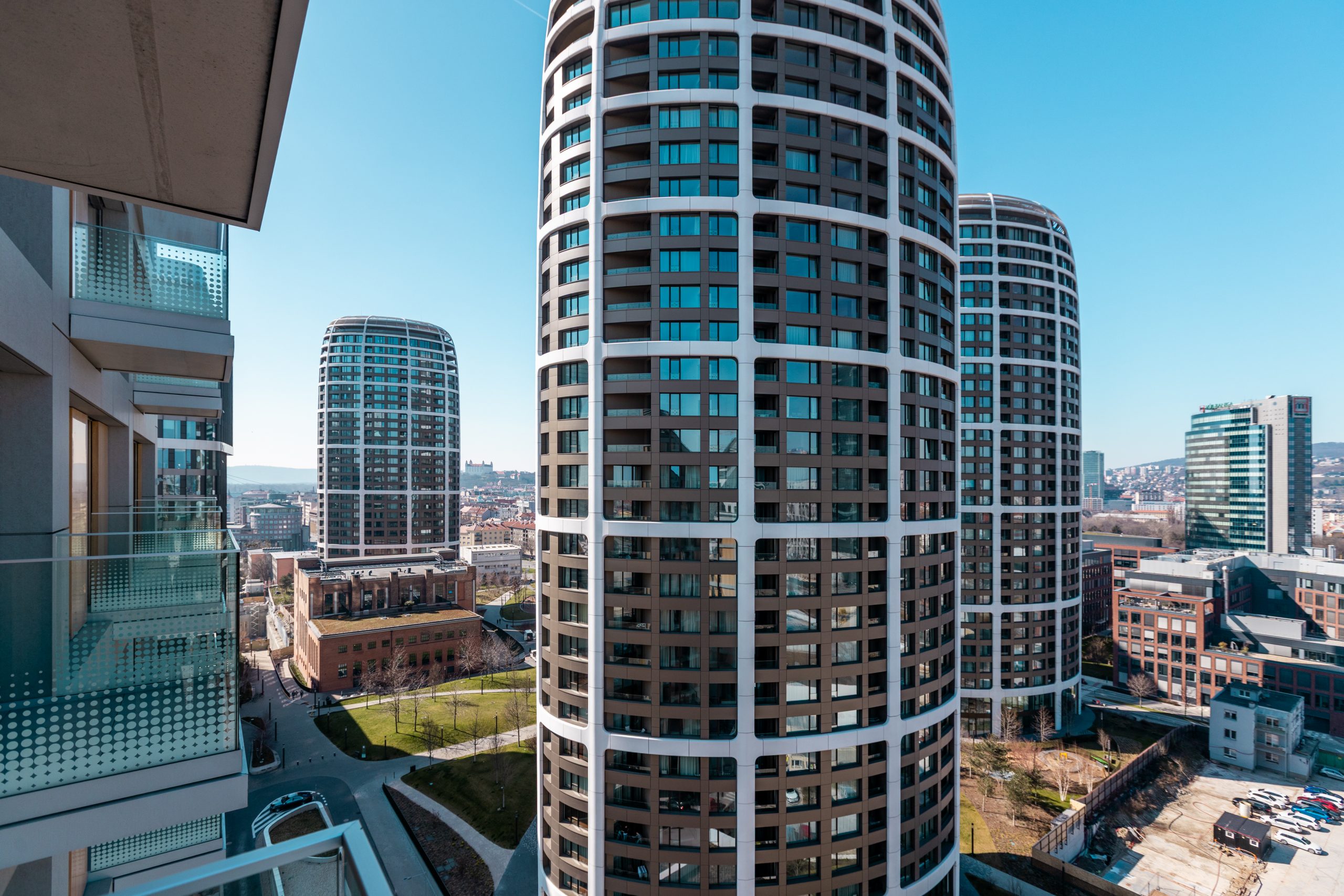 Metropolis Residence in Bratislava, Slovakia, built by Takenaka Europe and completed in 2025.