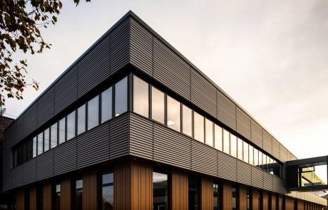 Front view on the Makita Engineering Office & Canteen in Hamburg (Germany), completed by Takenaka 2020
