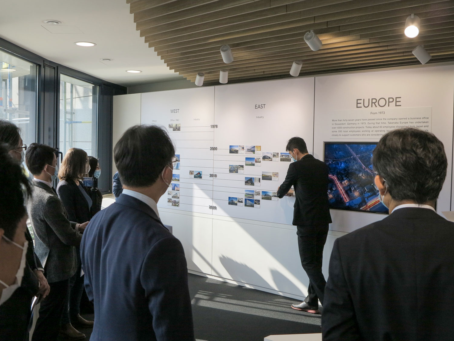 Opening of the new Showroom of TAKENAKA EUROPE in Düsseldorf - presenting on a wall