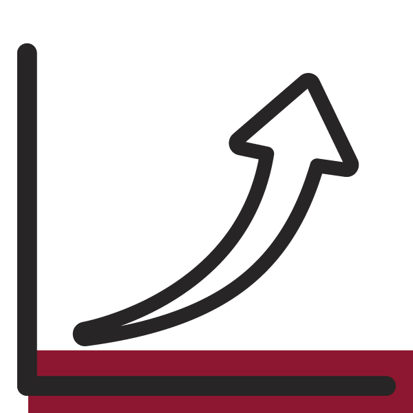Symbol of an upward arrow, illustrating the opportunities for individual career advancement.