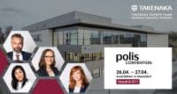 Banner für Werbung zur Polis Convention mit Bildern von Livga Pak, Sophie Wübbenhorst, Gebhard von Krosigk und Maren Sasse.