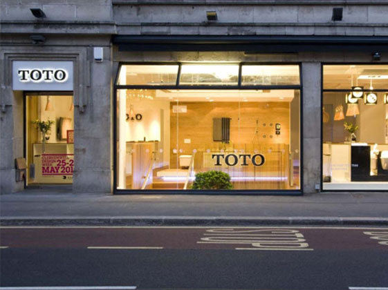 Exterior view on the Toto Showroom Fit-Out, designed by Mach Architektur and constructed by Takenaka