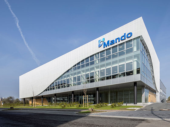 Frontal view on the Europe Headquarter from the Mando Corporation Europe, located in Frankfurt am Main (Germany)
